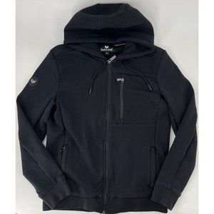Buttercloth Men’s Bar Harbor Black Zip Hoodie Jacket Medium